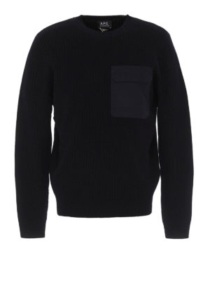 A.P.C.: maglia collo rotondo - Girocollo in lana merino con tasca