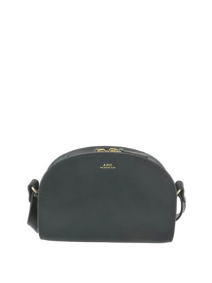 A.P.C.: cross body bags - Black leather half-moon bag