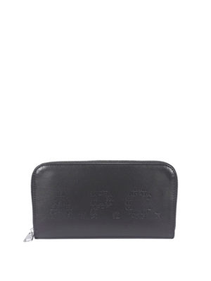 A.P.C.: wallets & purses - Black leather stamped logo wallet