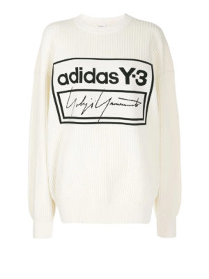 ADIDAS Y-3: crew necks - Jacquard logo wool blend sweater