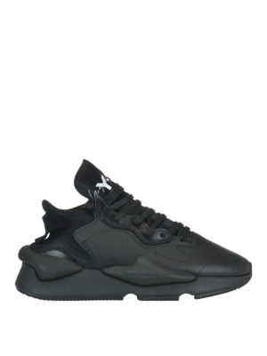 ADIDAS Y-3: sneakers - Sneakers Y-3 Kaiwa in pelle e tessuto nera