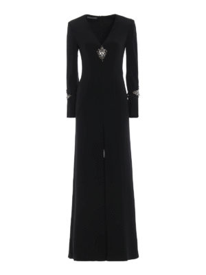 ALBERTA FERRETTI: tute - Tuta in cady stretch con dettagli gioiello