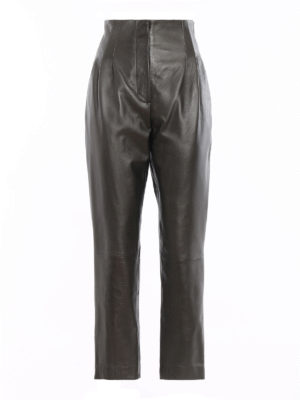 ALBERTA FERRETTI: pantaloni in pelle - Pantaloni in morbida pelle d'agnello