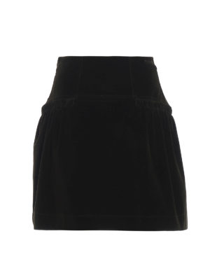 ALBERTA FERRETTI: minigonne - Minigonna in velluto millerighe verde scuro