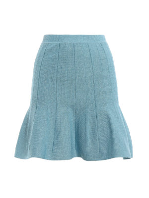 ALBERTA FERRETTI: minigonne - Minigonna godet in lamé turchese