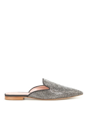 Alberta Ferretti: mules shoes - Mia fabric and crystals mules