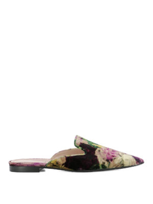 ALBERTA FERRETTI: sabot - Slipper Mia in velluto floreale