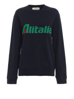 ALBERTA FERRETTI: Felpe e maglie - Felpa con logo Alitalia ricamato