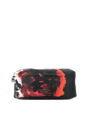 ALEXANDER MCQUEEN: belt bags - Ink Floral print belt bag