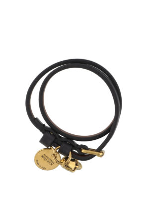 ALEXANDER MCQUEEN: Bracciali e Braccialetti - Bracciale Skull in pelle nera