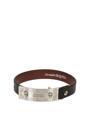 ALEXANDER MCQUEEN: Bracelets & Bangles - Identity leather bracelet