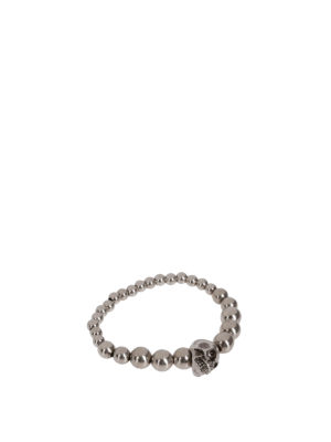 ALEXANDER MCQUEEN: Bracciali e Braccialetti - Bracciale Skull elasticizzato in ottone