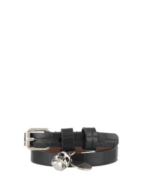 ALEXANDER MCQUEEN: Bracciali e Braccialetti - Bracciale a doppio giro Skull stampa cocco