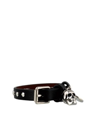 ALEXANDER MCQUEEN: Bracciali e Braccialetti - Bracciale Skull con borchie e teschio