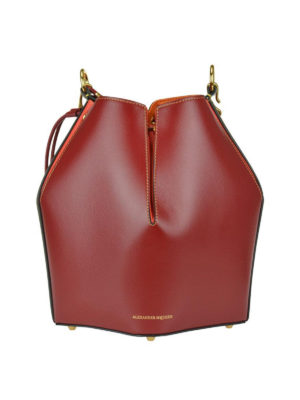 ALEXANDER MCQUEEN: Secchielli - Bauletto Bucket Bag in pelle colour block