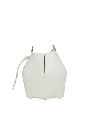 ALEXANDER MCQUEEN: Secchielli - Borsa secchiello bianca in pelle