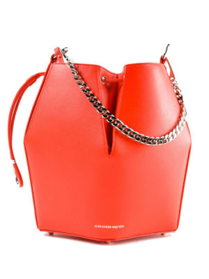 ALEXANDER MCQUEEN: Secchielli - Borsa The Bucket Bag rosso carminio