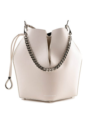 ALEXANDER MCQUEEN: Secchielli - Bauletto strutturato pelle bianca