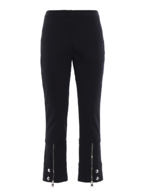 Alexander Mcqueen: casual trousers - Zip detailed fitted crop trousers