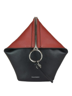 ALEXANDER MCQUEEN: pochette - Pochette bicolore Butterfly in pelle