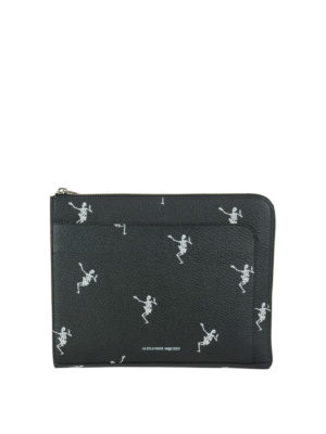 ALEXANDER MCQUEEN: pochette - Pochette Dancing Skeleton in pelle