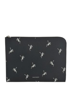 ALEXANDER MCQUEEN: pochette - Clutch Dancing Skeleton in pelle