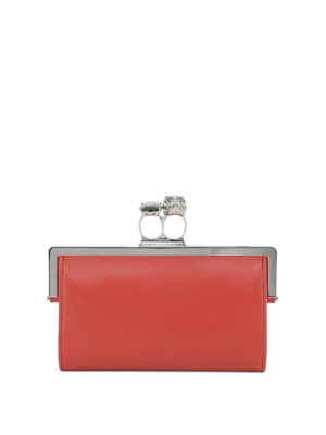 ALEXANDER MCQUEEN: pochette - Mini clutch con doppio anello gioiello