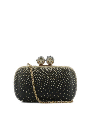 ALEXANDER MCQUEEN: pochette - Clutch in pelle con borchie dorate