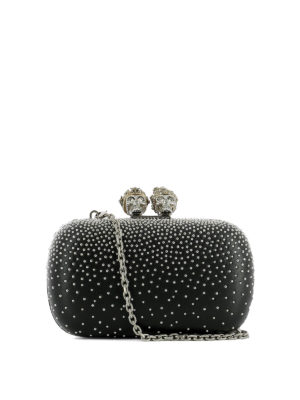 ALEXANDER MCQUEEN: pochette - Clutch in pelle con borchie argento