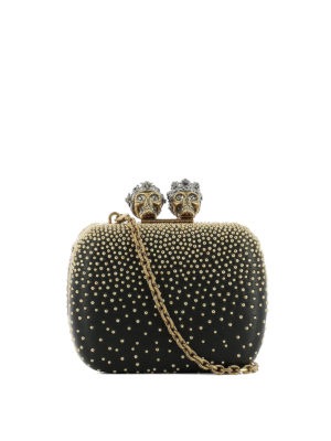 ALEXANDER MCQUEEN: pochette - Clutch in nappa con borchie dorate