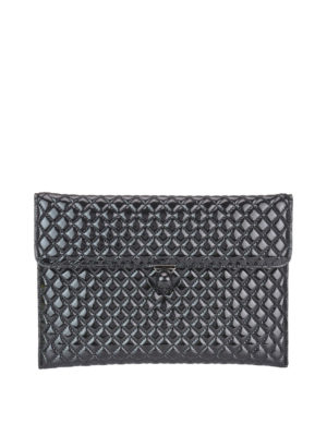 ALEXANDER MCQUEEN: pochette - Clutch a busta in pelle verniciata