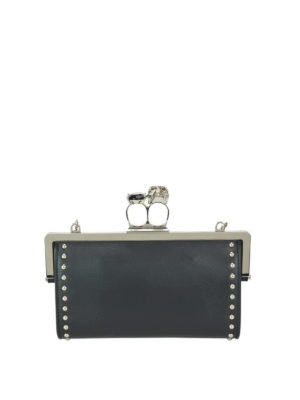 ALEXANDER MCQUEEN: pochette - Clutch in pelle con borchie e Skull