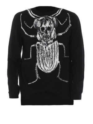 ALEXANDER MCQUEEN: maglia collo rotondo - Pull Giant Beetle Skull in lana jacquard