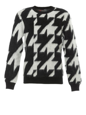ALEXANDER MCQUEEN: crew necks - Maxi houndstooth mohair sweater