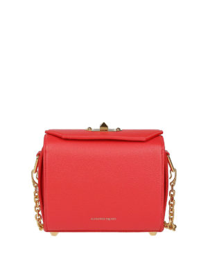ALEXANDER MCQUEEN: borse a tracolla - Borsetta Box Bag 19 in pelle rossa