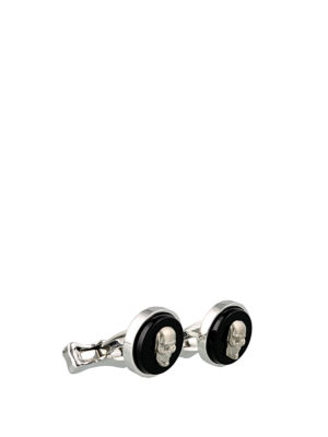 ALEXANDER MCQUEEN: cufflinks - Skull heads brass cufflinks