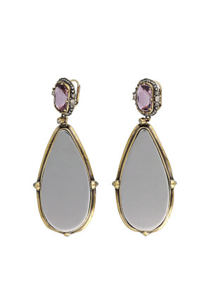 ALEXANDER MCQUEEN: Earrings - Frame pendant earrings with crystals