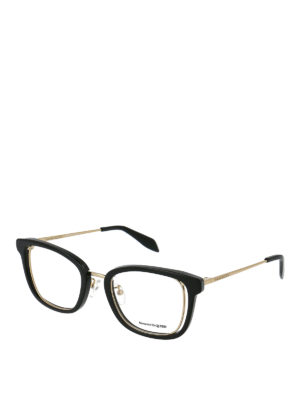 ALEXANDER MCQUEEN: Glasses - Black squared eyeglasses