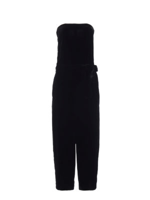 Alexander Mcqueen: jumpsuits - Velvet strapless jumpsuit