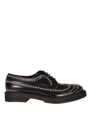 ALEXANDER MCQUEEN: lace-ups shoes - Studded black leather lace-ups