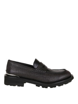 ALEXANDER MCQUEEN: Loafers & Slippers - Hammered leather loafers