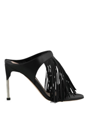 ALEXANDER MCQUEEN: sandali - Sandali in nappa con frange