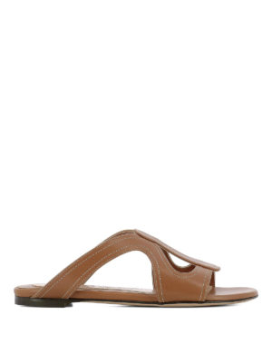ALEXANDER MCQUEEN: sandali - Sandali cut out in pelle