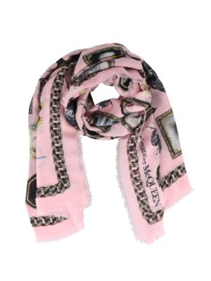 ALEXANDER MCQUEEN: sciarpe e foulard - Sciarpa Cameo and Curiosities in misto lana
