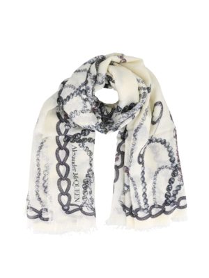 ALEXANDER MCQUEEN: sciarpe e foulard - Sciarpa Skull Chandelier in misto lana