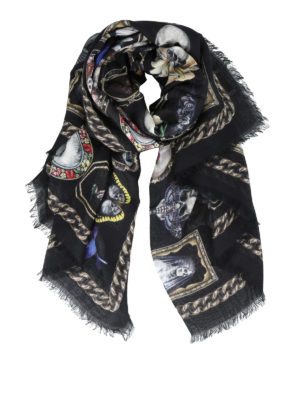 ALEXANDER MCQUEEN: sciarpe e foulard - Foulard Cameo and Curiosities misto lana