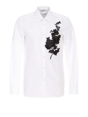 ALEXANDER MCQUEEN: shirts - Floral embroidery cotton shirt
