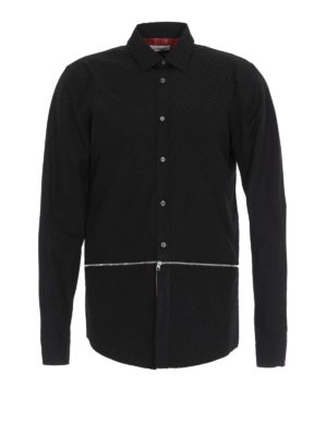 ALEXANDER MCQUEEN: shirts - Hidden tartan panel cotton shirt