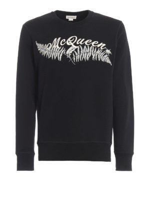 ALEXANDER MCQUEEN: Sweatshirts & Sweaters - Frosted Fern embroidery cotton sweatshirt