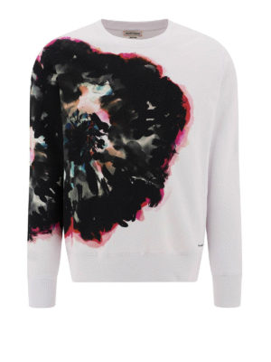 ALEXANDER MCQUEEN: Sweatshirts & Sweaters - Ink Floral print sweatshirt
